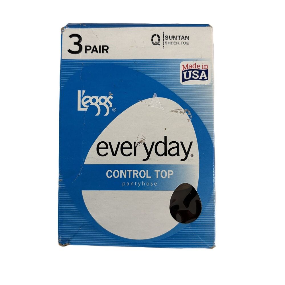 L'eggs 3 Pack Everyday Pantyhose Queen Suntan Sheer Toe New USA Made Classic Fit